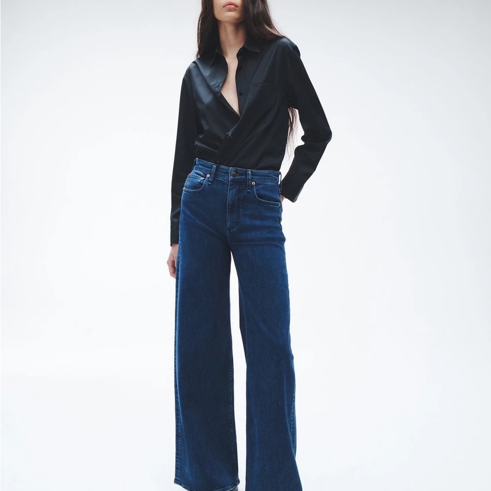 rag & bone Blue Sophie Wide-Leg Jeans